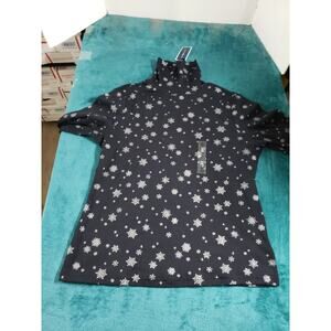 Karen Scott Sweater Size Large Womens Black Long Sleeves Ladies Snowflake NWT